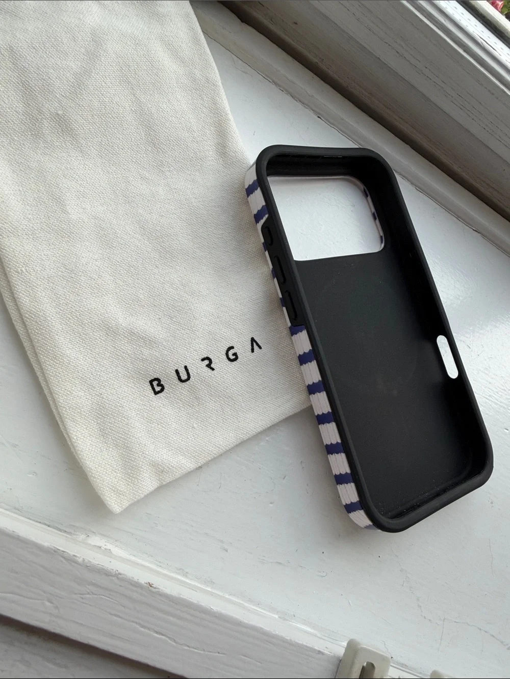 NWT Burga Navy Stripe Old Money iPhone 17 Pro Case